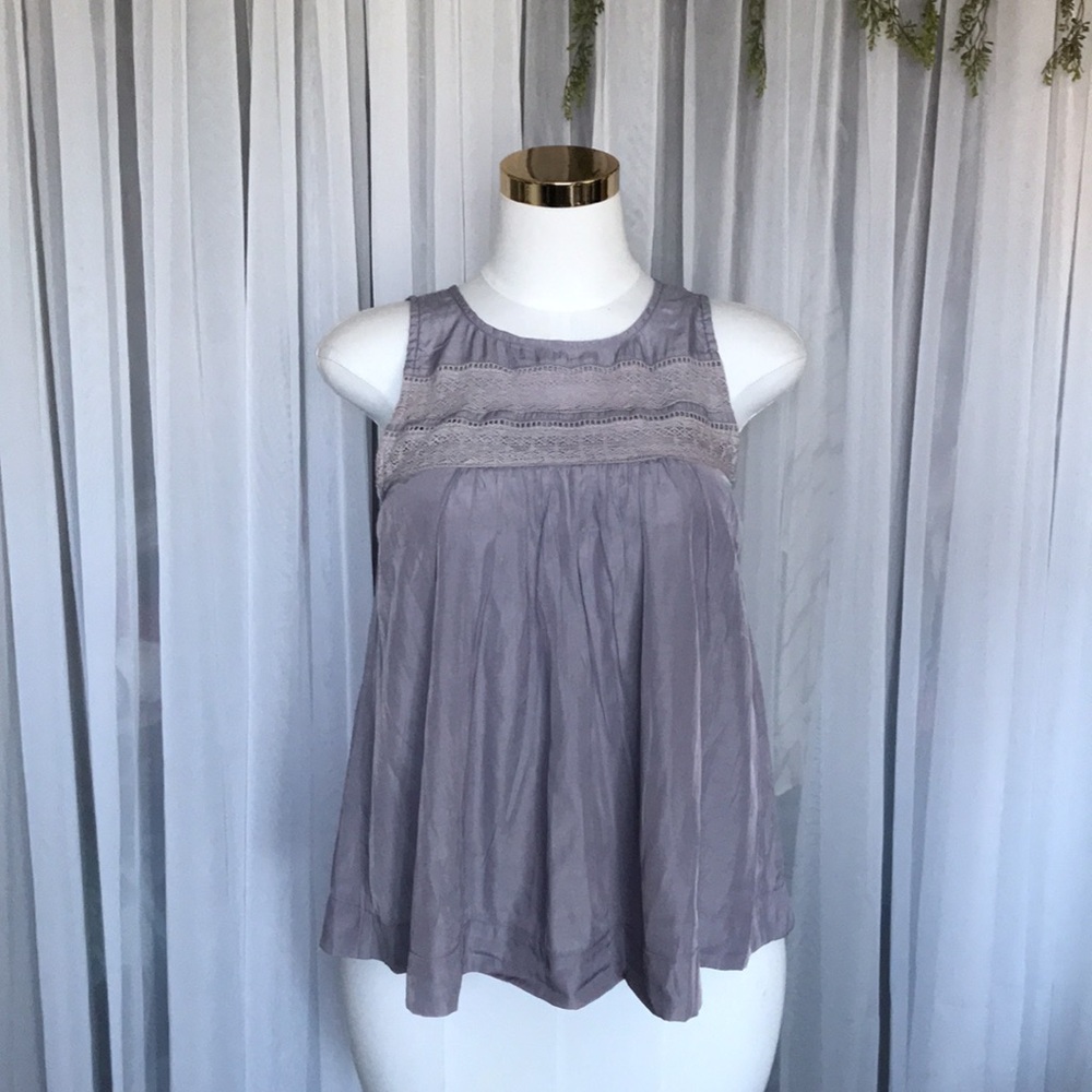 Oversized Lavender Embroidered Flowy Top